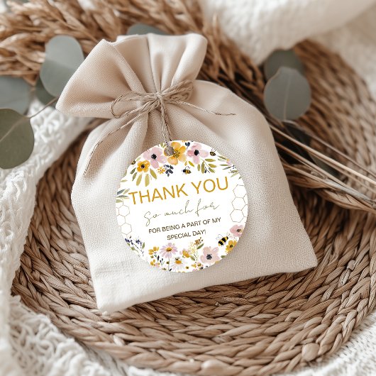 Honigbiene Wildblumen Dankeschön-Tags Geschenkanhänger