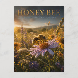 Honigbiene Wildblumenwiese TIER Postkarte