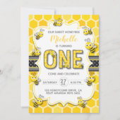 Honigbiene zum ersten Geburtstag Einladung (Vorderseite)