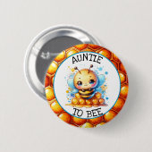 Honigbiene zum Thema Babydusche Button (Vorne & Hinten)