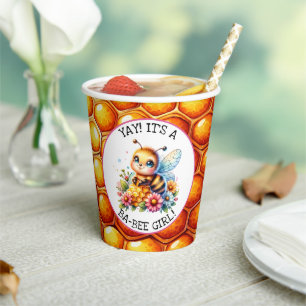 Honigbiene zum Thema Girl's Baby Shower Pappbecher