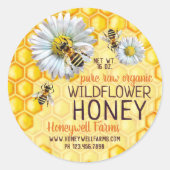 Honigbienen Apiary Wildblume Honey Jar Lid Labels Runder Aufkleber (Vorderseite)