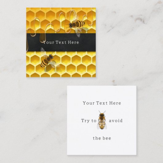 Honigbienen auf dem Trocknen von Honigwaben Quadratische Visitenkarte (Vorne/Hinten)