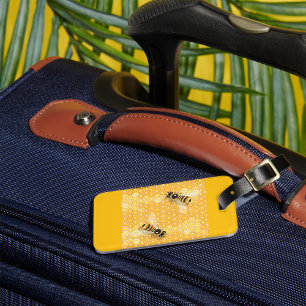 Honigbienen auf hellen Honigwabenmustern Gepäckanhänger