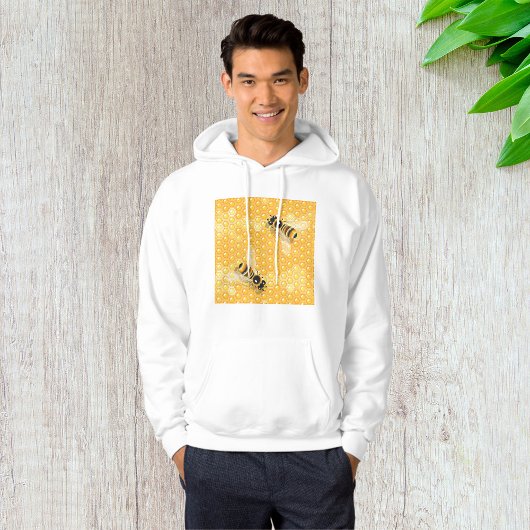 Honigbienen auf hellen Honigwabenmustern Hoodie
