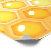 Honigbienen auf hellen Honigwabenmustern Poster (Ecke)