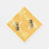 Honigbienen auf hellen Honigwabenmustern Serviette (Ecke)