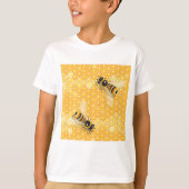 Honigbienen auf hellen Honigwabenmustern T-Shirt (Vorderseite)