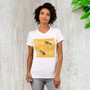 Honigbienen auf hellen Honigwabenmustern T-Shirt