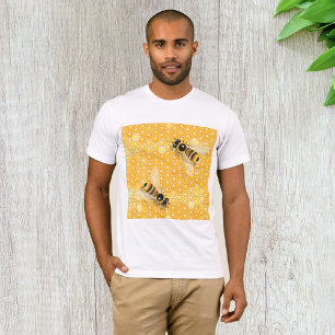 Honigbienen auf hellen Honigwabenmustern T-Shirt