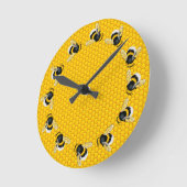 Honigbienen auf Honeycomb Circle Dance Runde Wanduhr (Winkel)