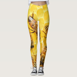 Honigbienen auf Honeycomb Leggings