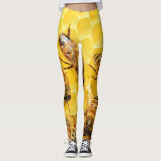 Honigbienen auf Honeycomb Leggings