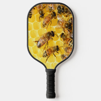 Honigbienen auf Honeycomb Pickleball Schläger