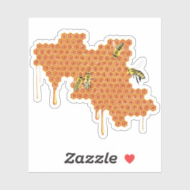 Honigbienen auf Honigwabenrüben, Honig, Biene Aufkleber