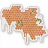 Honigbienen auf Honigwabenrüben, Honig, Biene Aufkleber (Vorderseite)