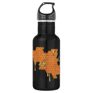 Honigbienen auf Honigwabenrüben, Honig, Biene Edelstahlflasche