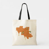 Honigbienen auf Honigwabenrüben, Honig, Biene Tragetasche (Rückseite)