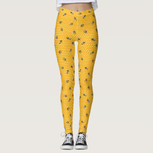 Honigbienen auf Honigwabenrüben Leggings
