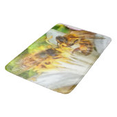 Honigbienen auf Lemon Blossom Wasserfarben Kunst Badematte (Schrägansicht)