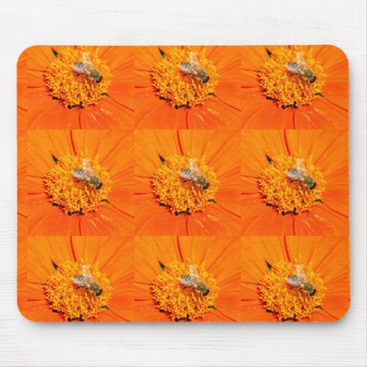 Honigbienen auf Orangenmousepad Mousepad (Vorne)