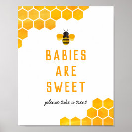 Honigbienen Babys sind süße Gefälligkeitszeichen Poster
