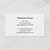 Honigbienen-Bestäubungs-Visitenkarte Visitenkarte (Rückseite)