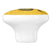 Honigbienen-Bienenwaben-großes Bienen-Bienenhaus Keramikknauf (Seitenansicht)