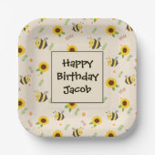 Honigbienen Birthday Paper Plate Pappteller (Vorderseite)