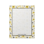 Honigbienen-Blume und Polka-Dots-Notepad Notizblock (Rotiert)