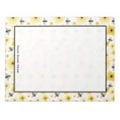 Honigbienen-Blume und Polka-Dots-Notepad Notizblock (Vorderseite)