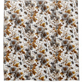 Honigbienen Blüten und Blätter Muster doodle Kunst Duschvorhang (Vorderseite)