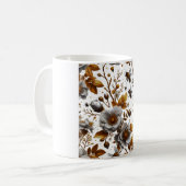 Honigbienen Blüten und Blätter Muster doodle Kunst Kaffeetasse (Vorderseite Links)