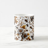 Honigbienen Blüten und Blätter Muster doodle Kunst Kaffeetasse (Mittel)