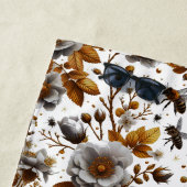 Honigbienen Blüten und Blätter Muster doodle Kunst Strandtuch (Beispiel)