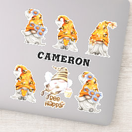 Honigbienen, Blütenbienen, Name 8 hinzufügen" Aufkleber