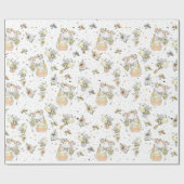 Honigbienen, Feen- und Baby-Bienen im nahtlosen Mu Geschenkpapier (Flach)