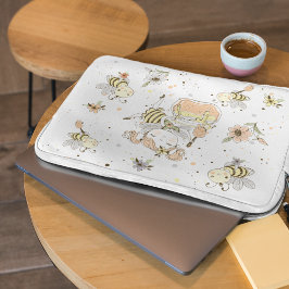 Honigbienen, Feen- und Baby-Bienen im nahtlosen Mu Laptopschutzhülle