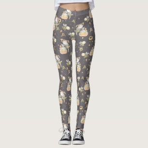 Honigbienen, Feen- und Baby-Bienen im nahtlosen Mu Leggings