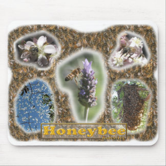 Honigbienen-Foto-Collage Mousepad