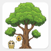Honigbienen-Gastgeschenk-Aufkleber Quadratischer Aufkleber (Vorderseite)