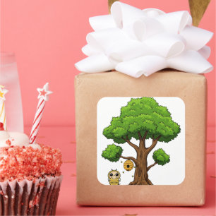 Honigbienen-Gastgeschenk-Aufkleber Quadratischer Aufkleber