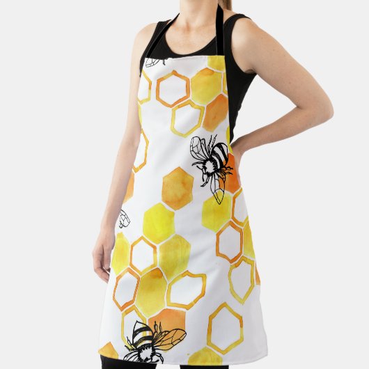 Honigbienen: Gelbes Aquarellmuster Schürze (InSitu)
