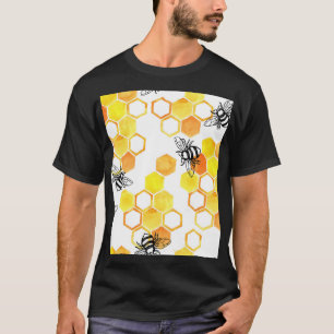Honigbienen: Gelbes Aquarellmuster T-Shirt