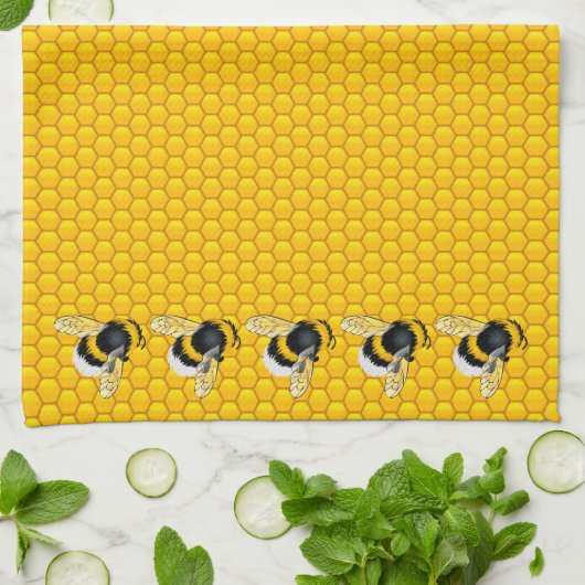 Honigbienen Geschirrtuch (Gefaltet)