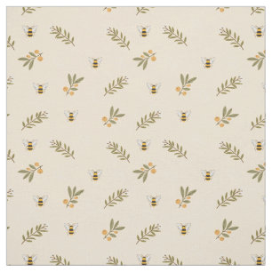 Honigbienen Grüne Pastel Almond Stoff