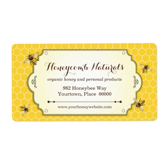 Honigbienen-handgemachte Rücksendeadresse (Vorne)