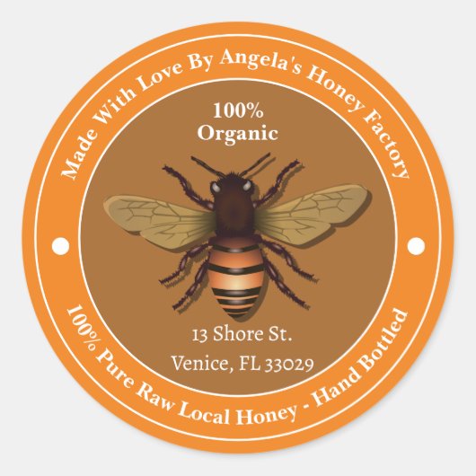 Honigbienen Honeycomb Bee Apiary Business Labels Runder Aufkleber (Vorderseite)