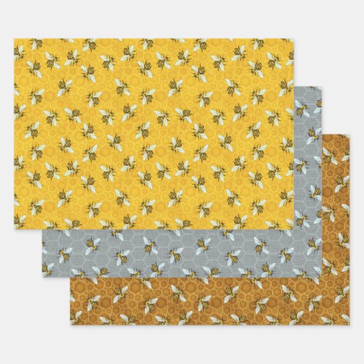 Honigbienen Honeycomb Bienen Apiary Patterns Geschenkpapier Set (Set)