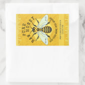 Honigbienen-Honig-Glas-Bienenhaus beschriftet | Rechteckiger Aufkleber (Tasche)